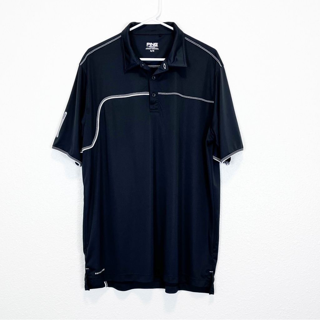 Ping Performance Sensorcool Golf Polo Shirt Black White Short Sleeve Xl